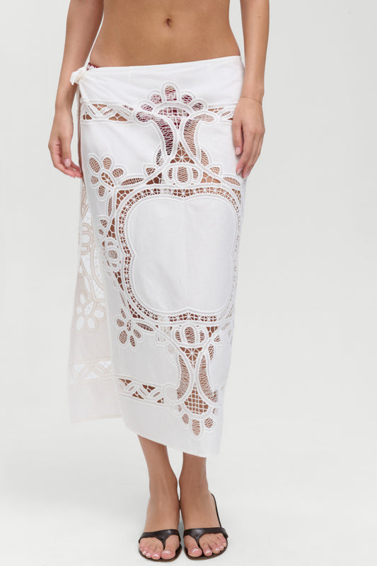 Product--Monaco Cotton Sarong - Optic White