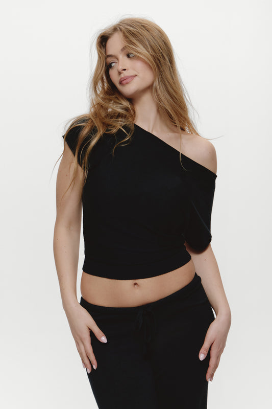 Product--Montecito Boat Neck Knit Shirt - Black