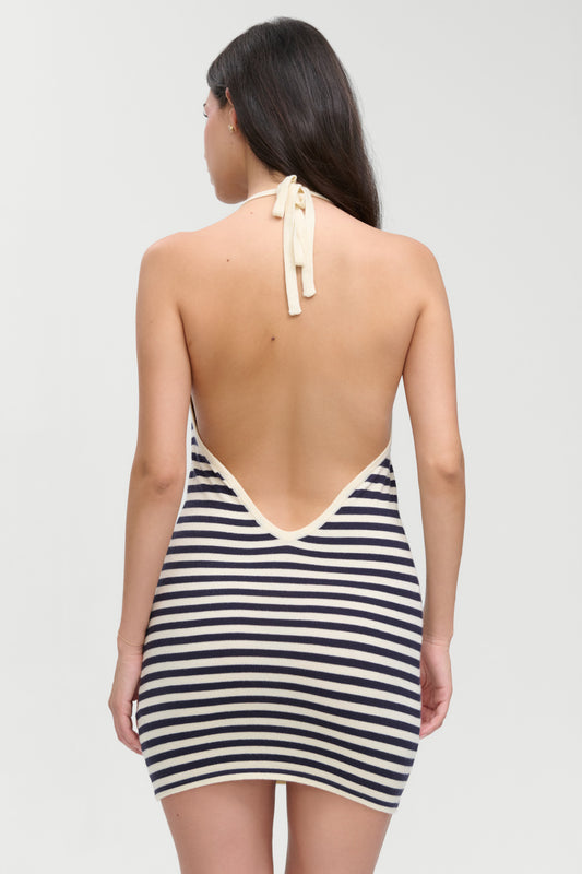 Product-Hover--Moon Cloud Knit Mini Dress - Barefoot Stripe