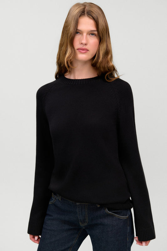 Product--Morning Pages Cotton Oversized Sweater - Black