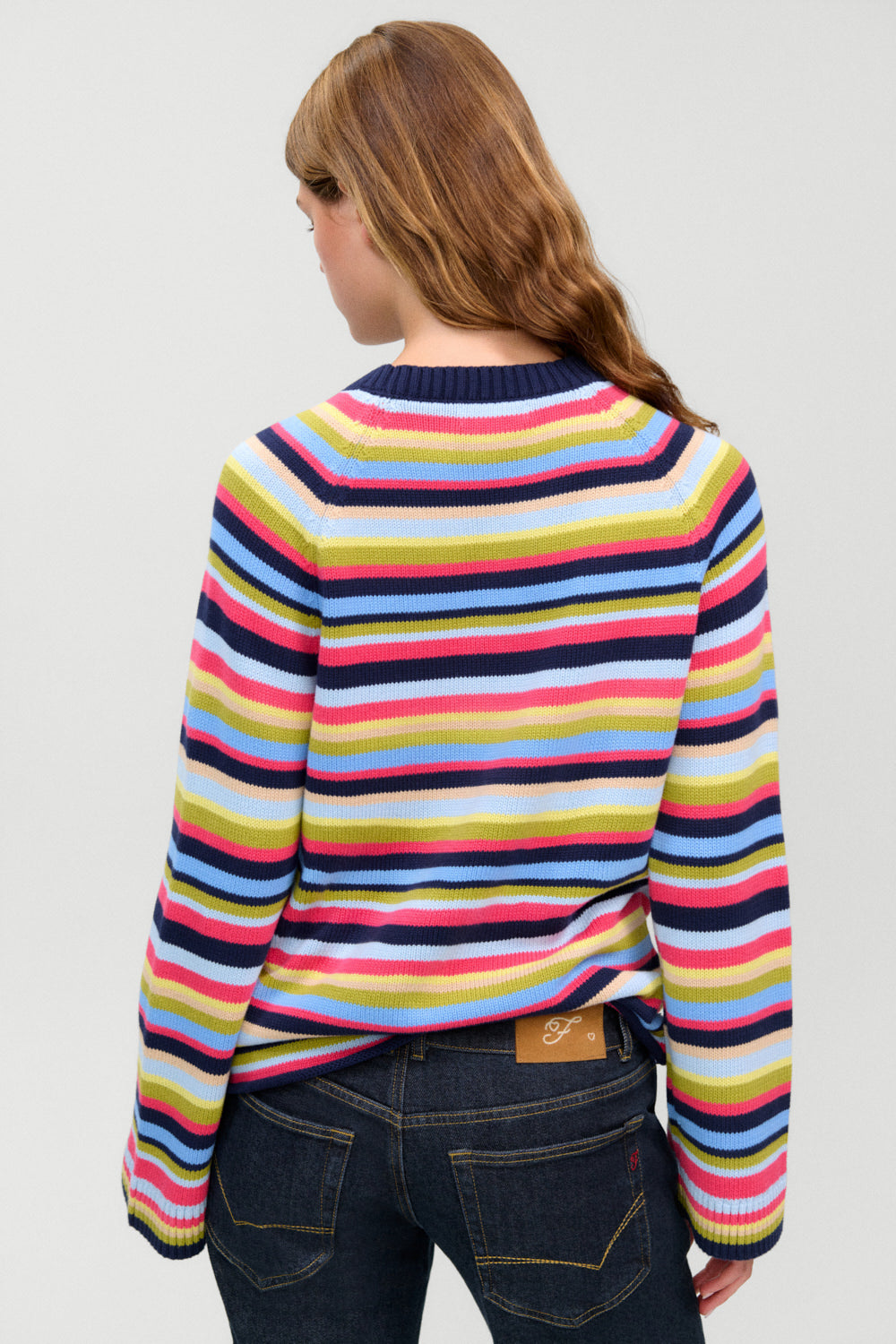 Morning Pages Cotton Oversized Sweater  Retro Rainbow