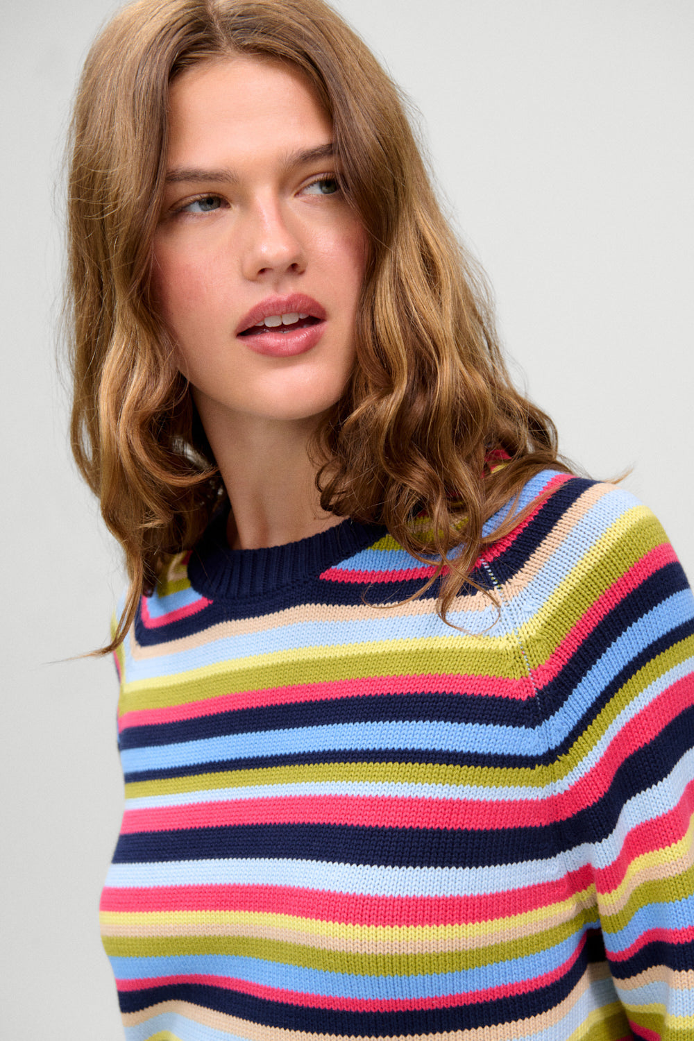 Morning Pages Cotton Oversized Sweater  Retro Rainbow