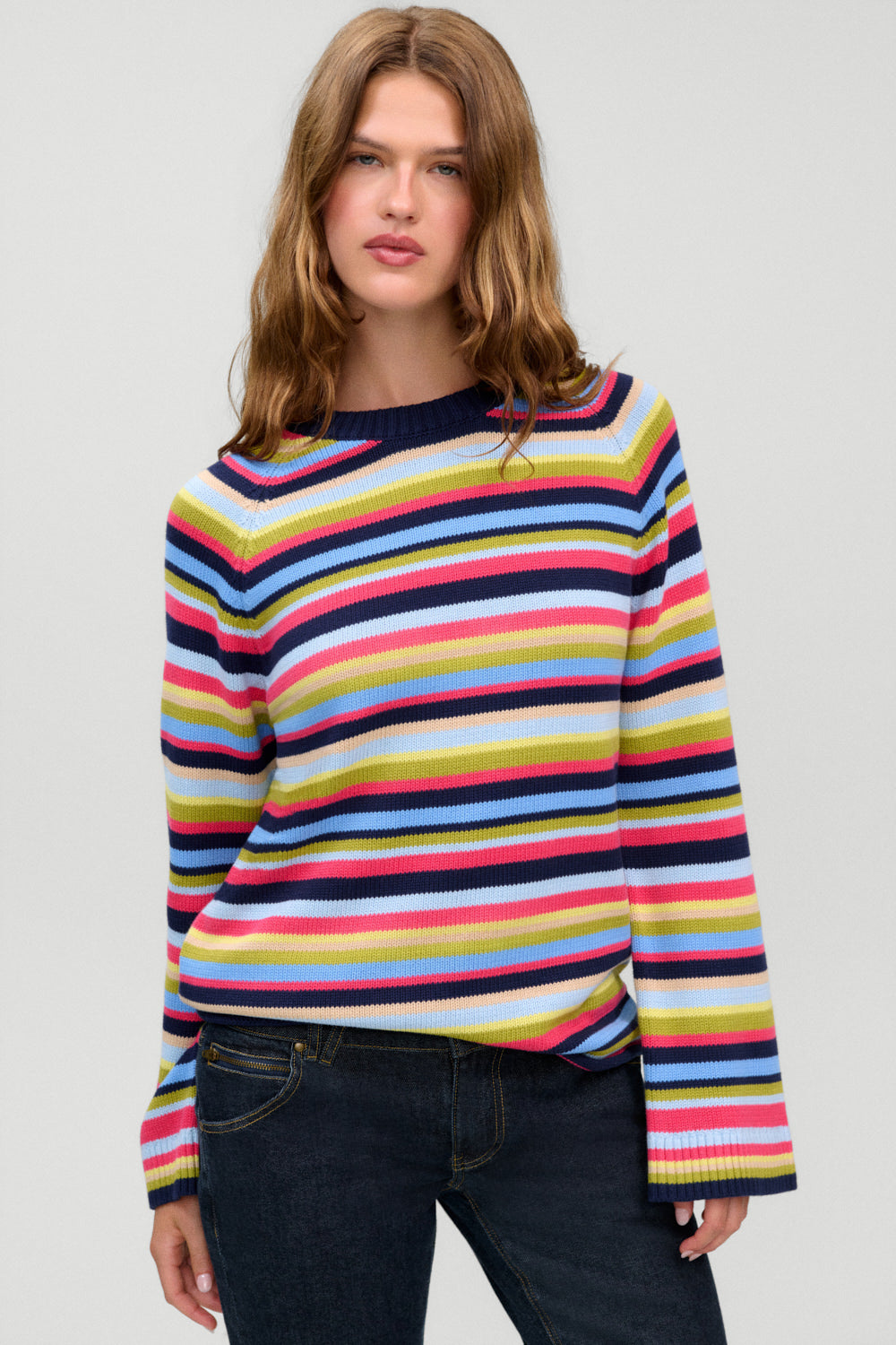 Morning Pages Cotton Oversized Sweater  Retro Rainbow