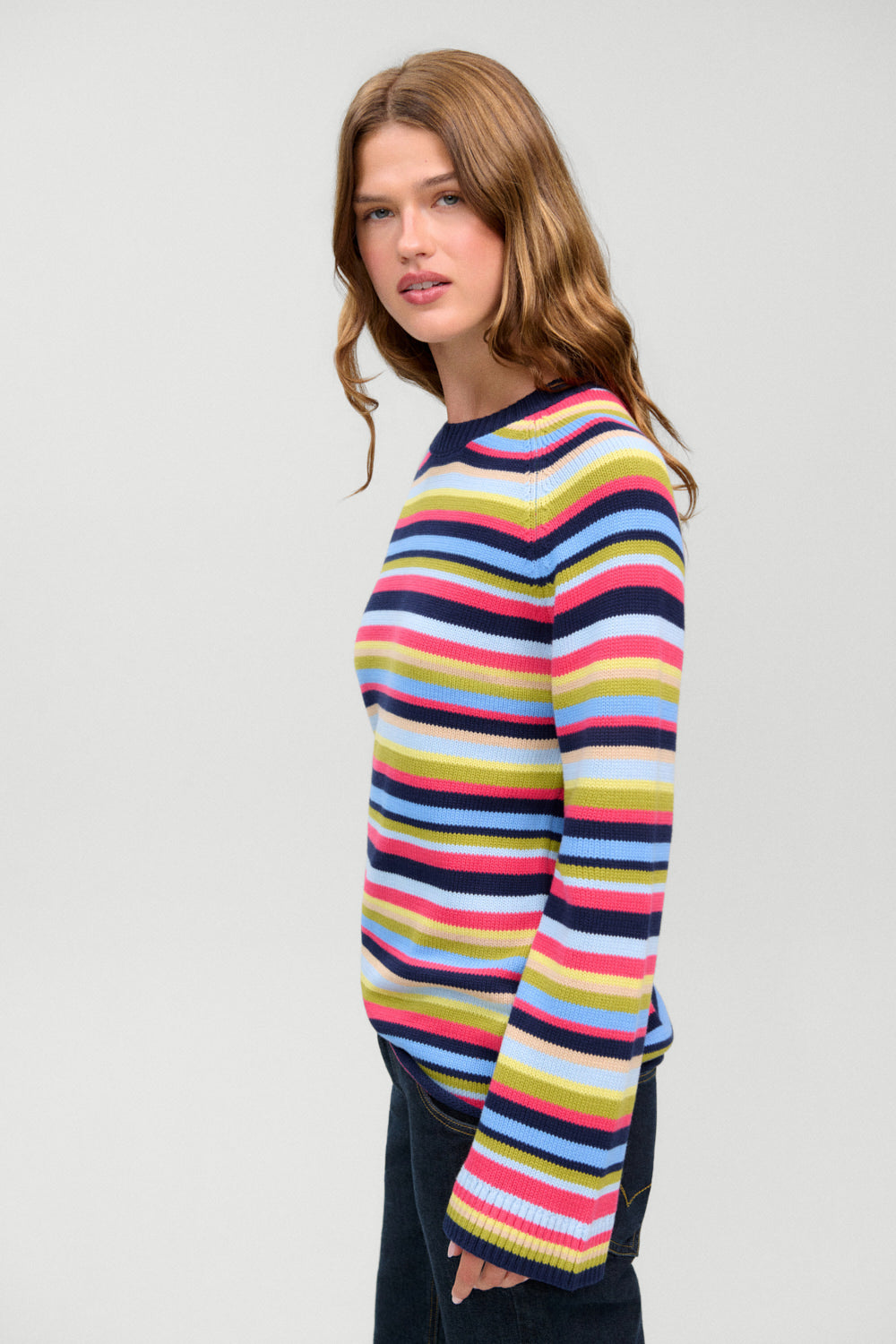 Morning Pages Cotton Oversized Sweater  Retro Rainbow