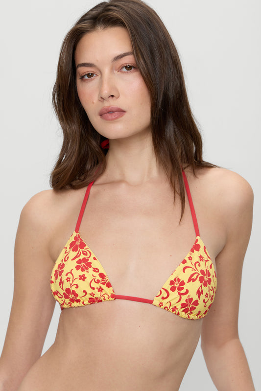 Product--Nick Triangle Halter Bikini Top - Favorite Flower