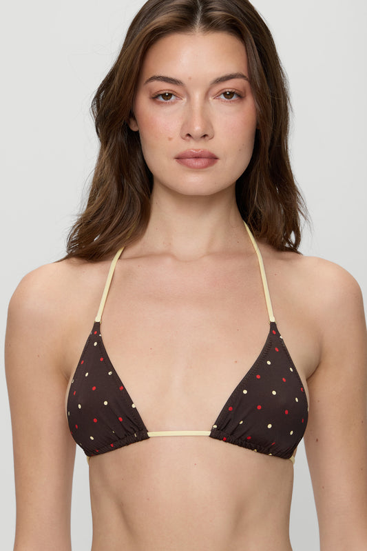 Product--Nick Reversible Shine Bikini Top - Honey Bug