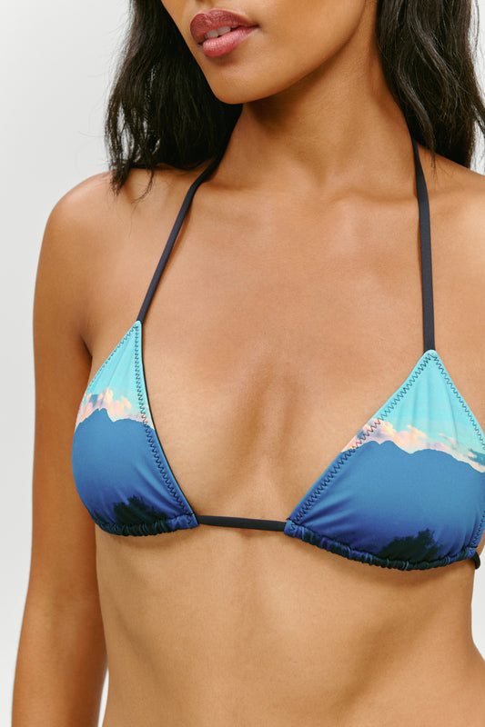 Product-Hover--x KHY Nick String Triangle Bikini Top - Malibu Sunset