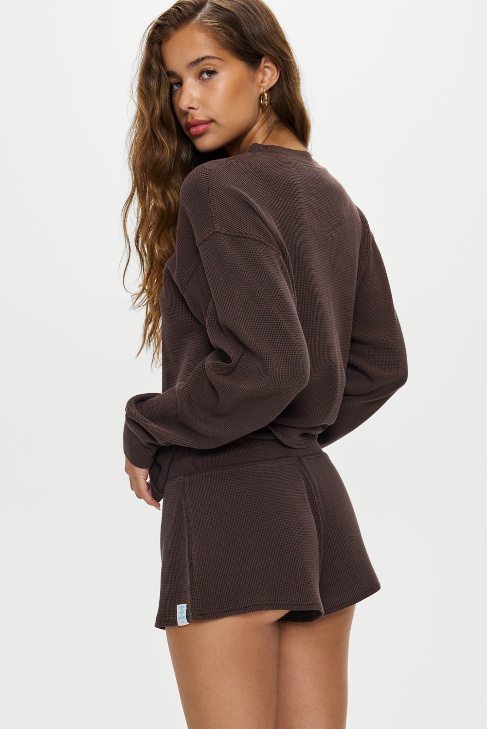Noah Thermal Mini Shorts  Walnut