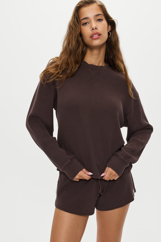 Product--Noah Thermal Long Sleeve Shirt - Walnut