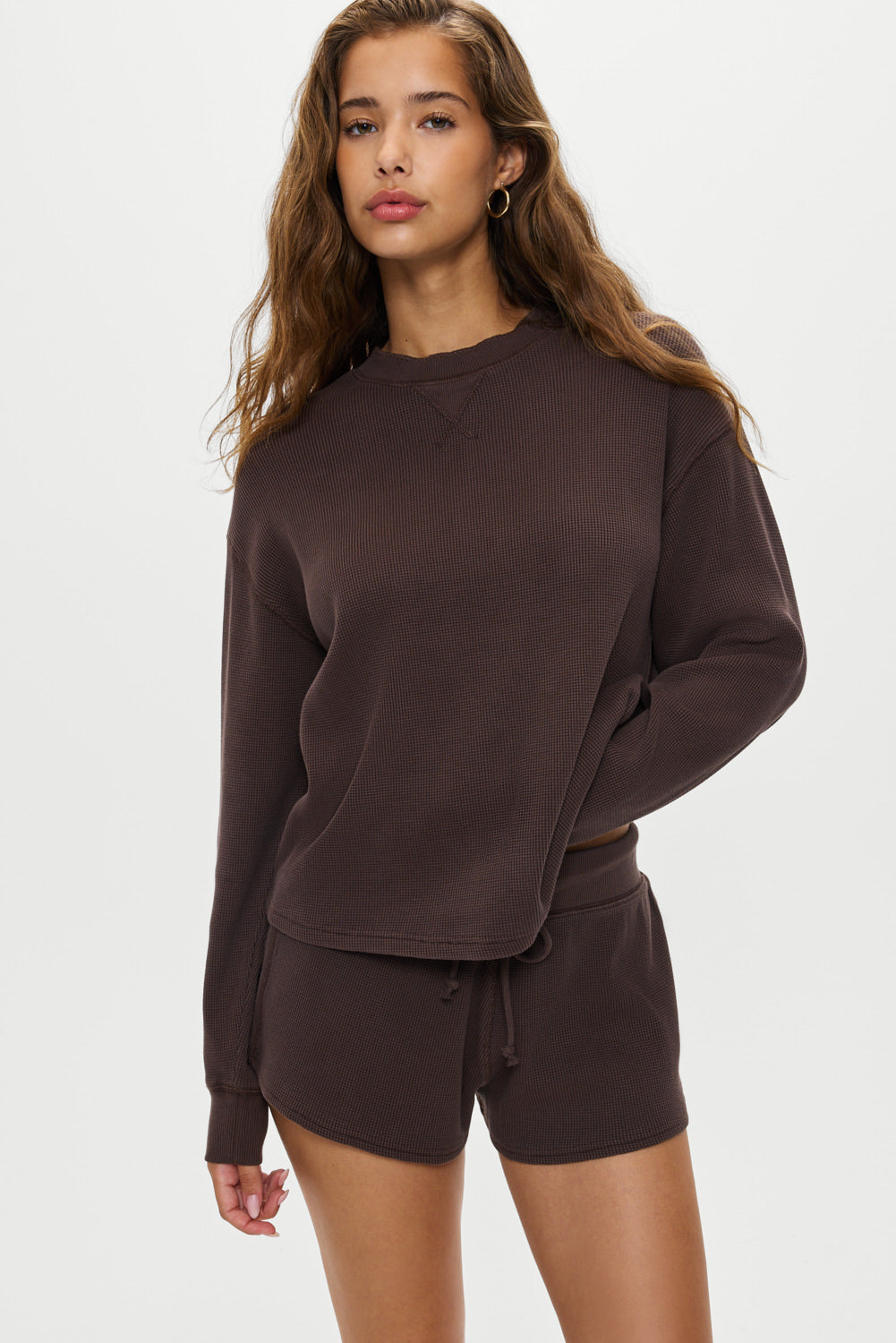 Noah Thermal Mini Shorts  Walnut