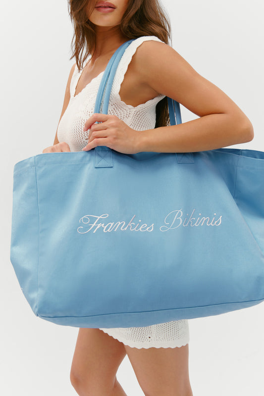 Oversized Canvas Tote Bag - Seaside by Frankies Bikinis 