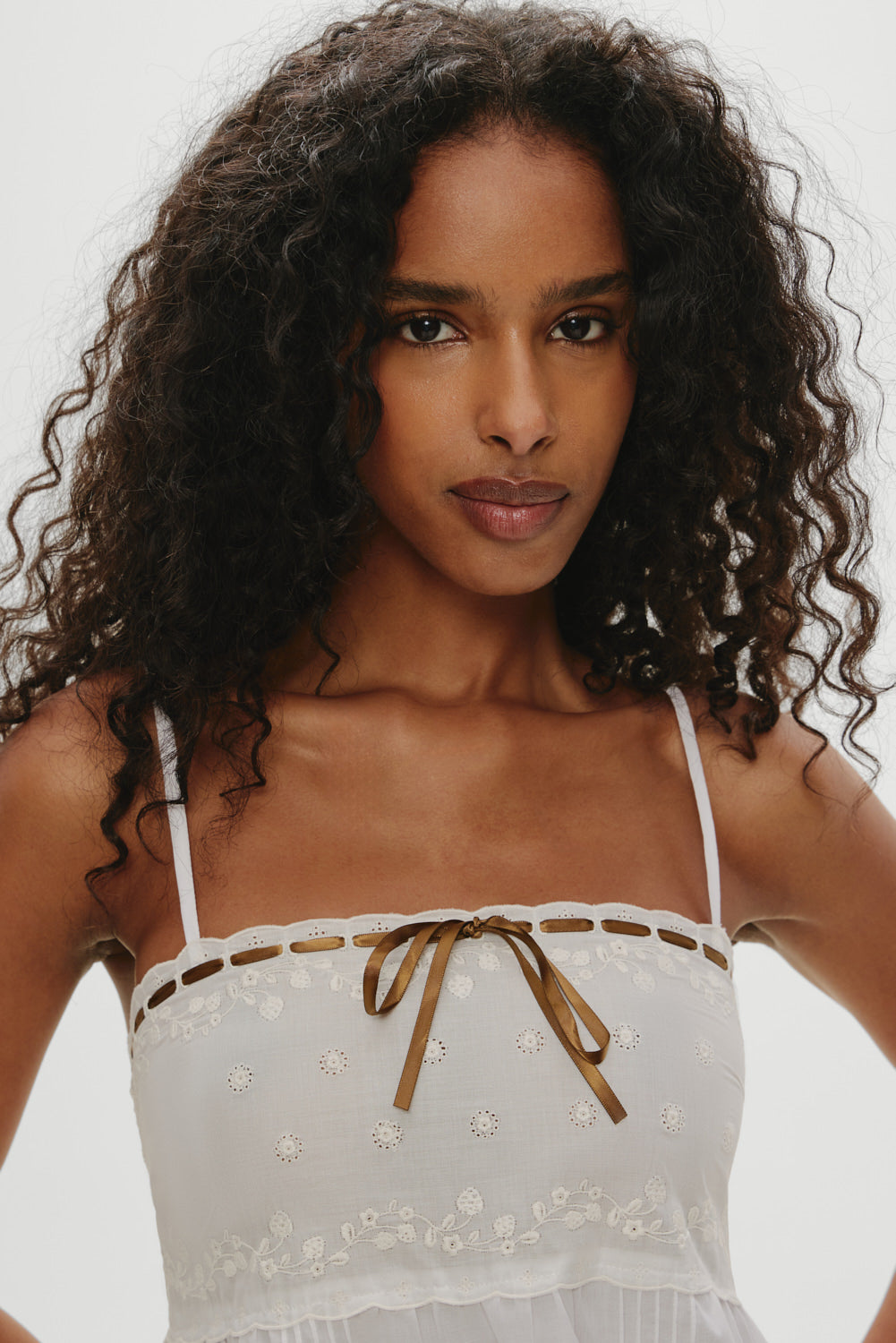 Frankies Bikinis - Paris Cotton Babydoll Dress - Daisy White Frankies Bikinis - Paris Cotton Babydoll Dress - Daisy White