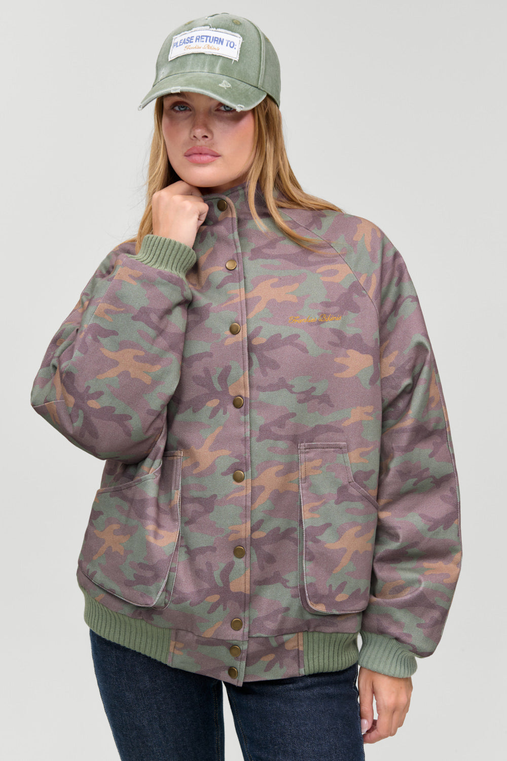 Parker Oversized Bomber Jacket  Classic Camo