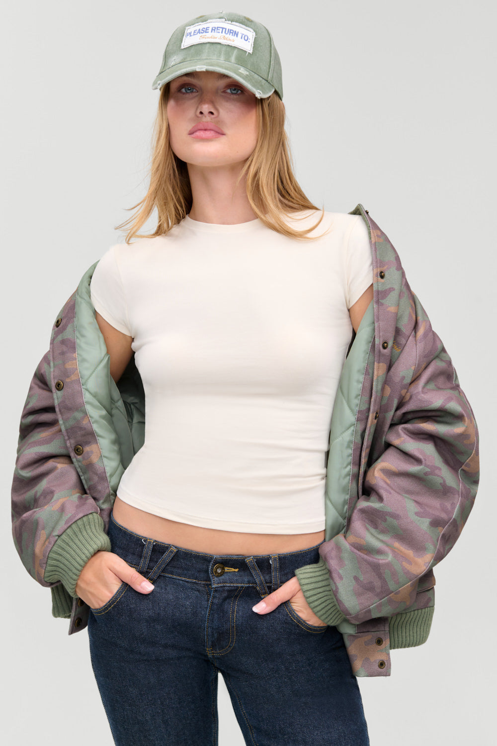 Parker Oversized Bomber Jacket  Classic Camo
