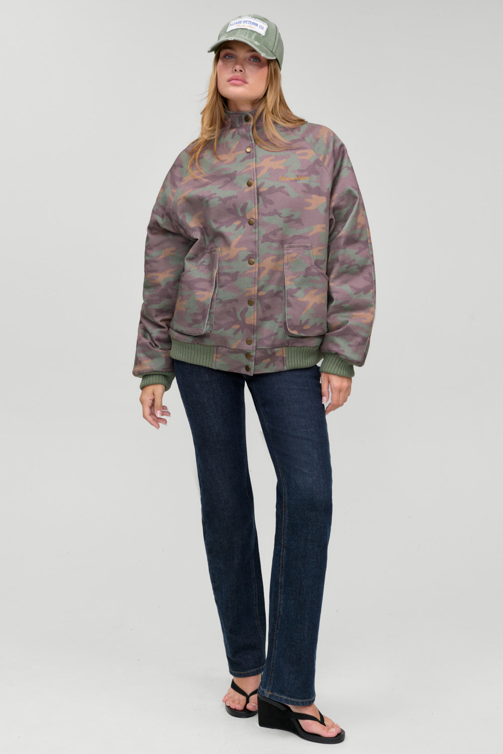 Parker Oversized Bomber Jacket  Classic Camo