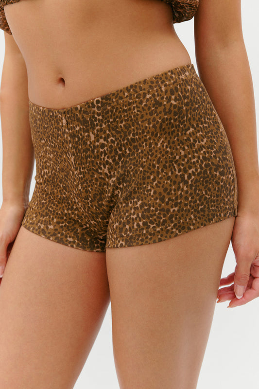 Product-Hover--Paulina Cotton Booty Shorts - Vintage Cheetah