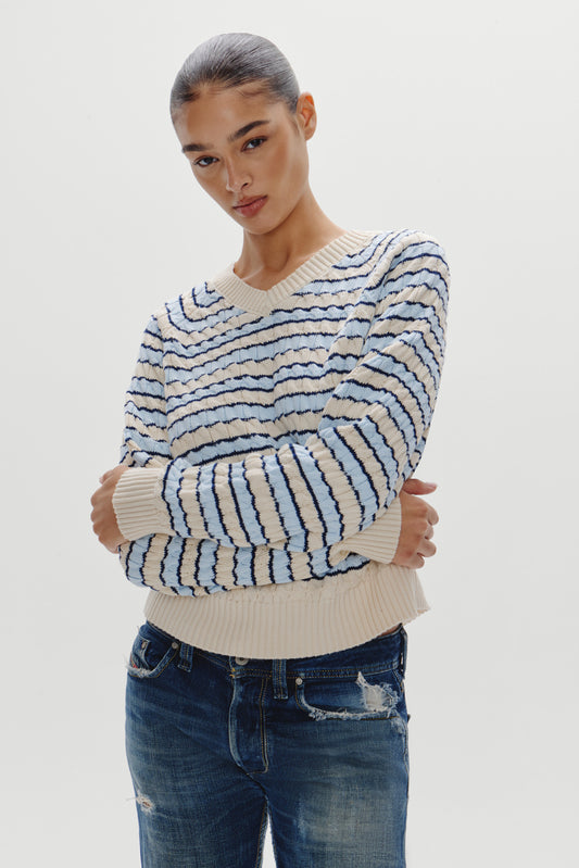 Product-Hover--Piper Cotton Knit Sweater - Lighthouse