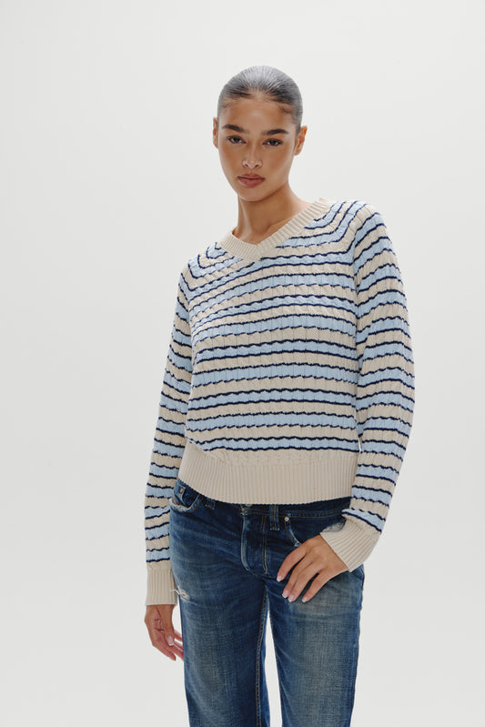 Product--Piper Cotton Knit Sweater - Lighthouse