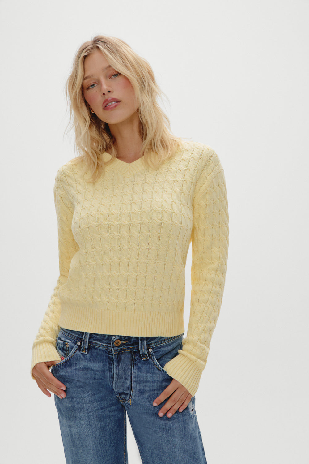 Prince Cable Knit Sweater  Vanilla Sugar