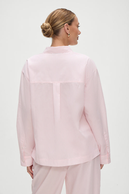 Product-Hover--Ralph Poplin Sleep Shirt in Pink Stripe