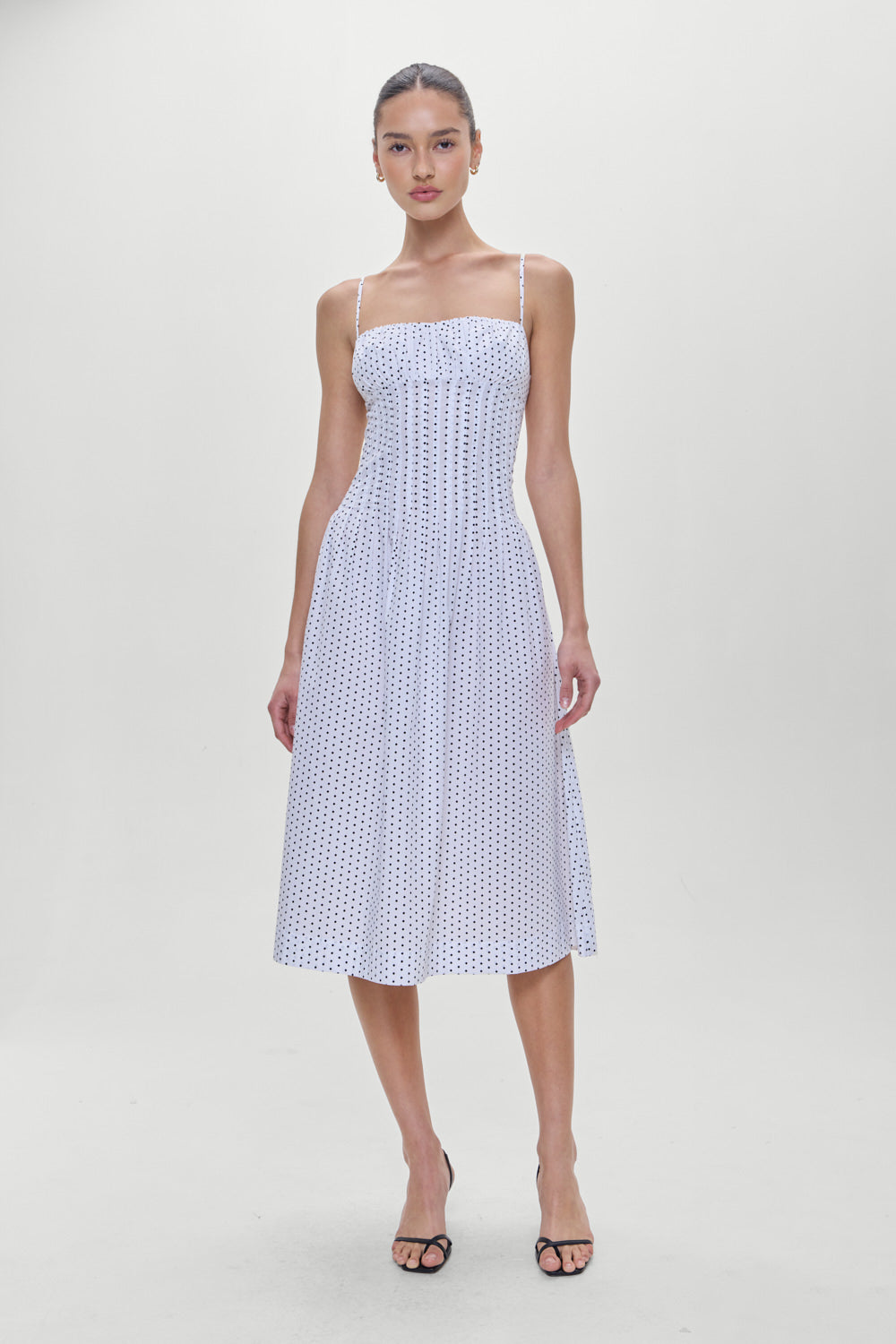 Reign Polka Dot Maxi Dress  White Polka Dot