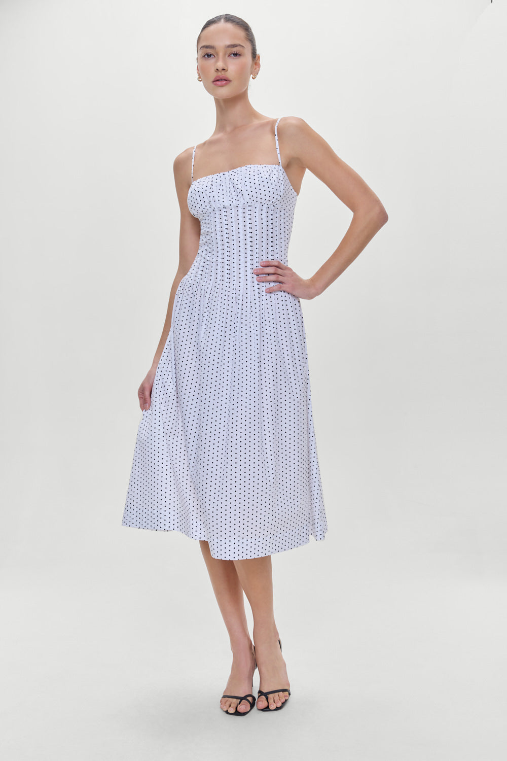 Reign Polka Dot Maxi Dress  White Polka Dot