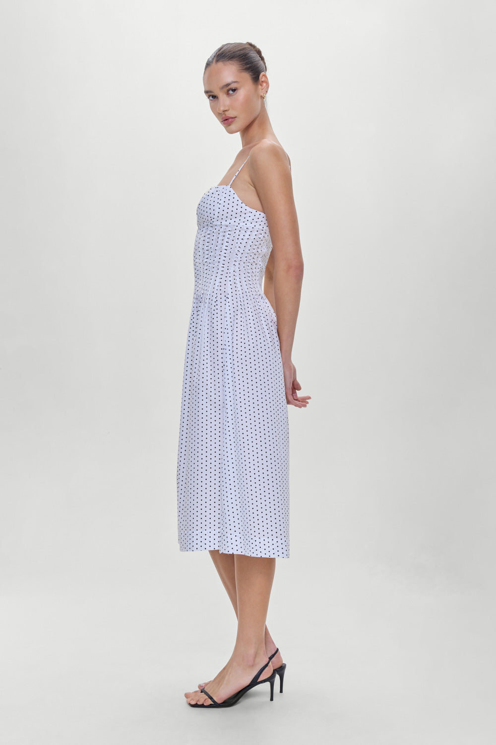 Reign Polka Dot Maxi Dress  White Polka Dot