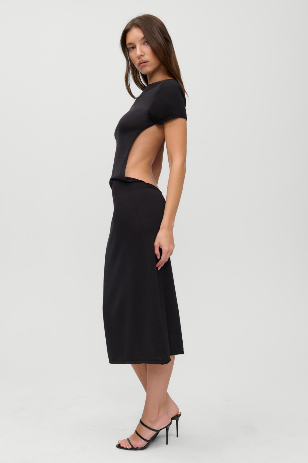 x JENNIE Rosalie Knit Midi Dress  Black