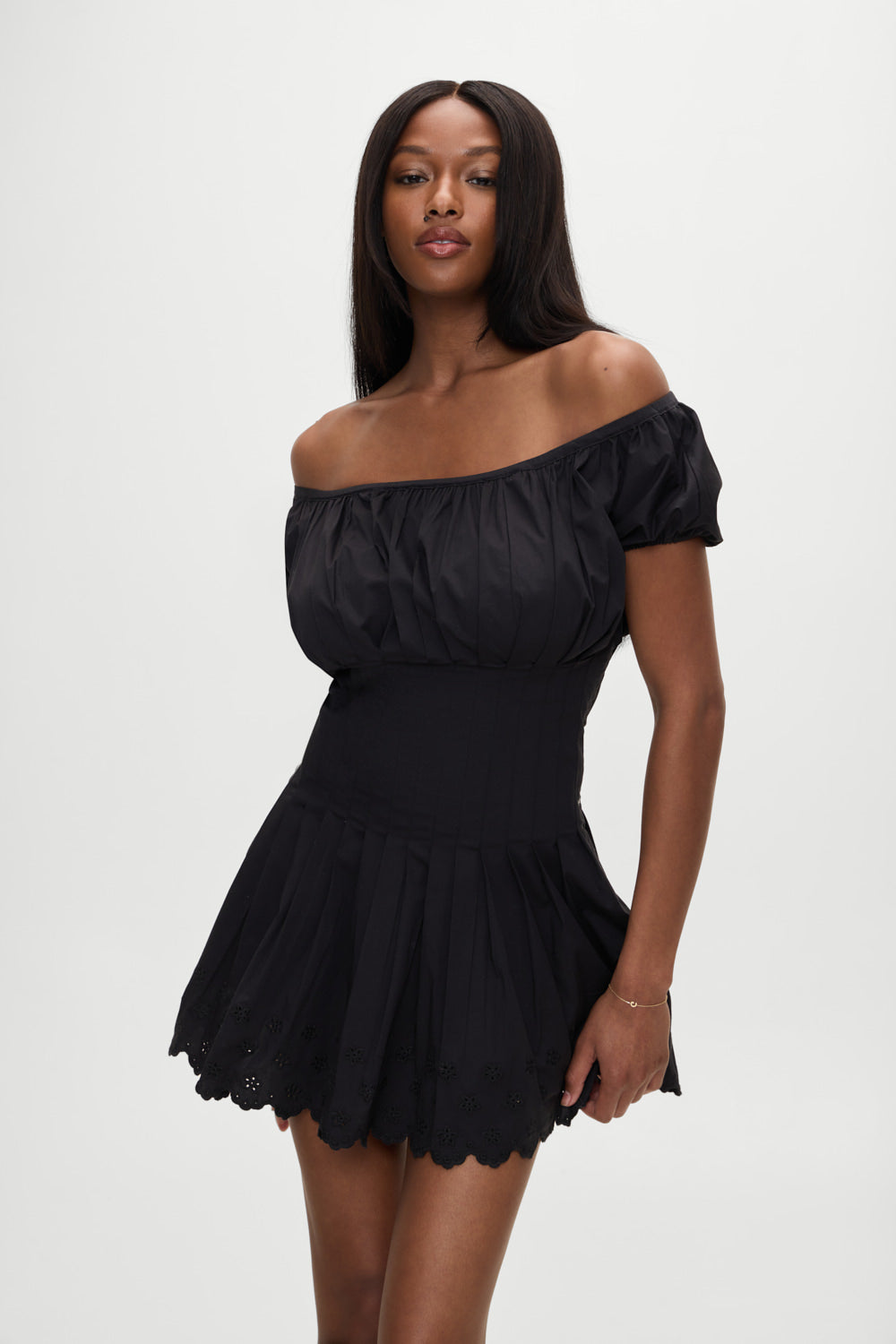 Frankies Bikinis | Sadie Embroidered Mini Dress | Black Black / XL Frankies Bikinis | Sadie Embroidered Mini Dress | Black Black / XL