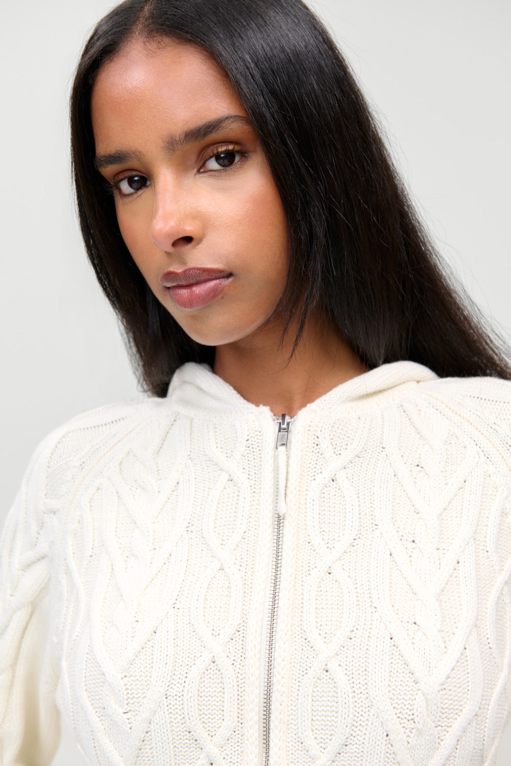 Salem Oversized Cable Knit Hoodie  Cozy in FB