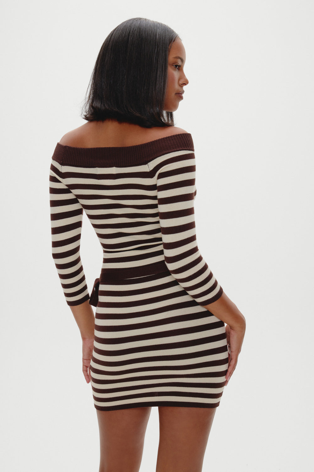x BELLA HADID Saloon Knit Mini Dress  Cowboy Stripe