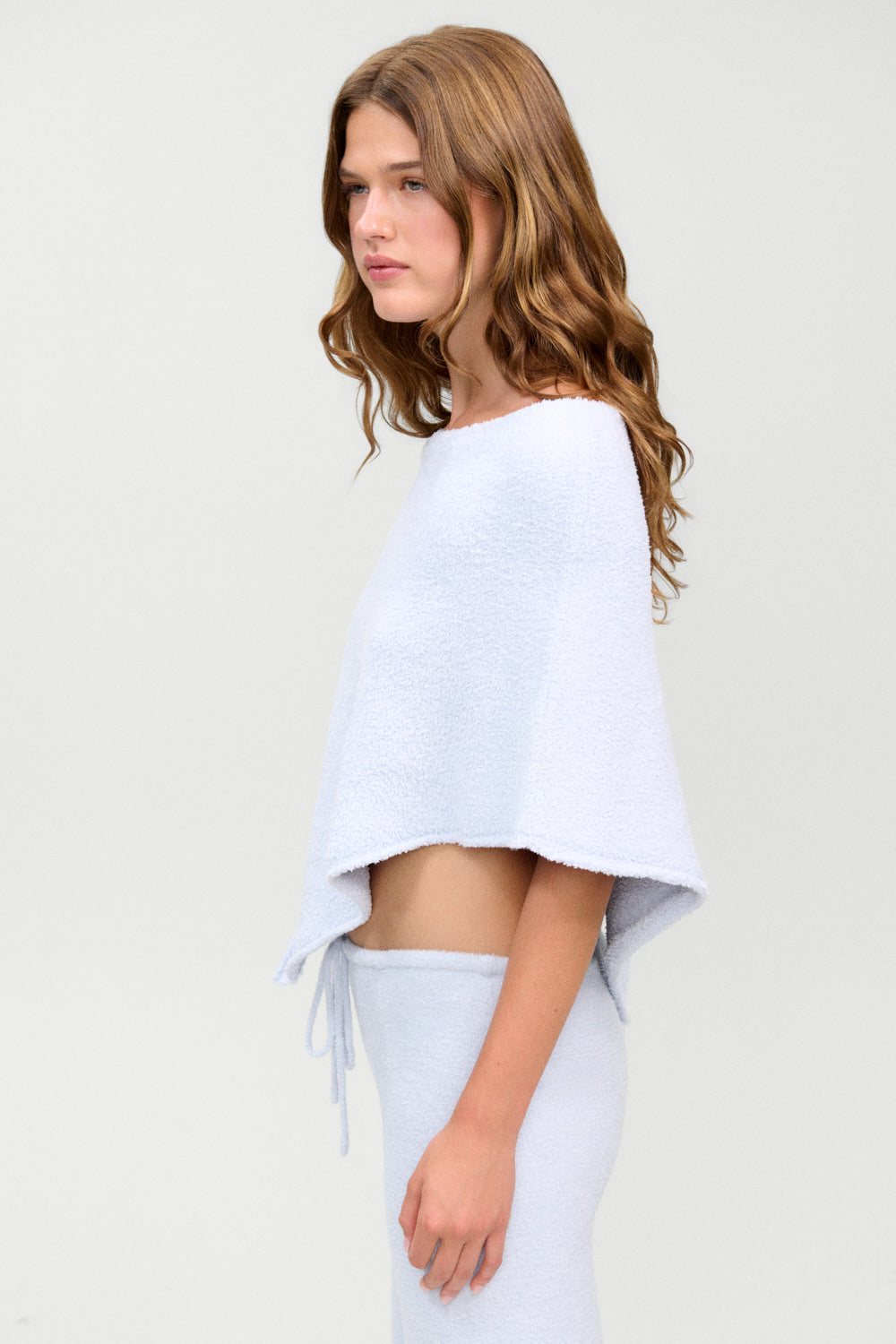 x Barefoot Dreams Scout Knit Poncho  Ocean Mist