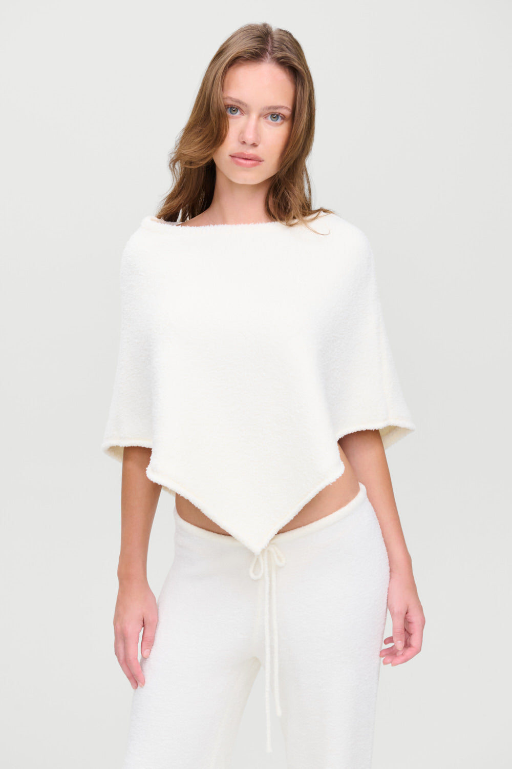 x Barefoot Dreams Scout Knit Poncho  Pearl