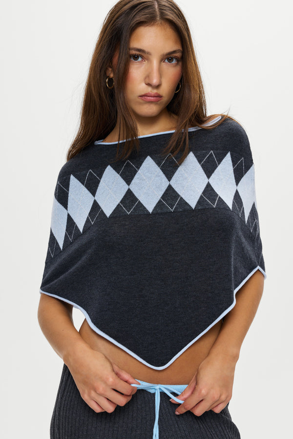 Scout knit poncho -  stone