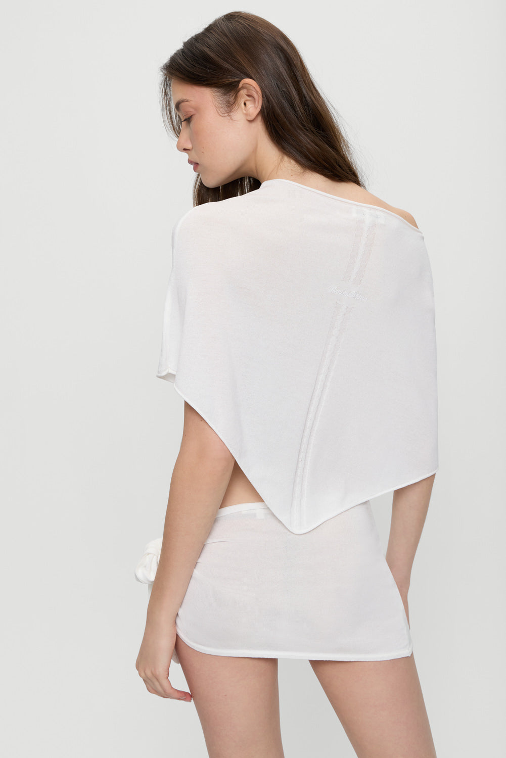 Scout Knit Poncho  White Hibiscus