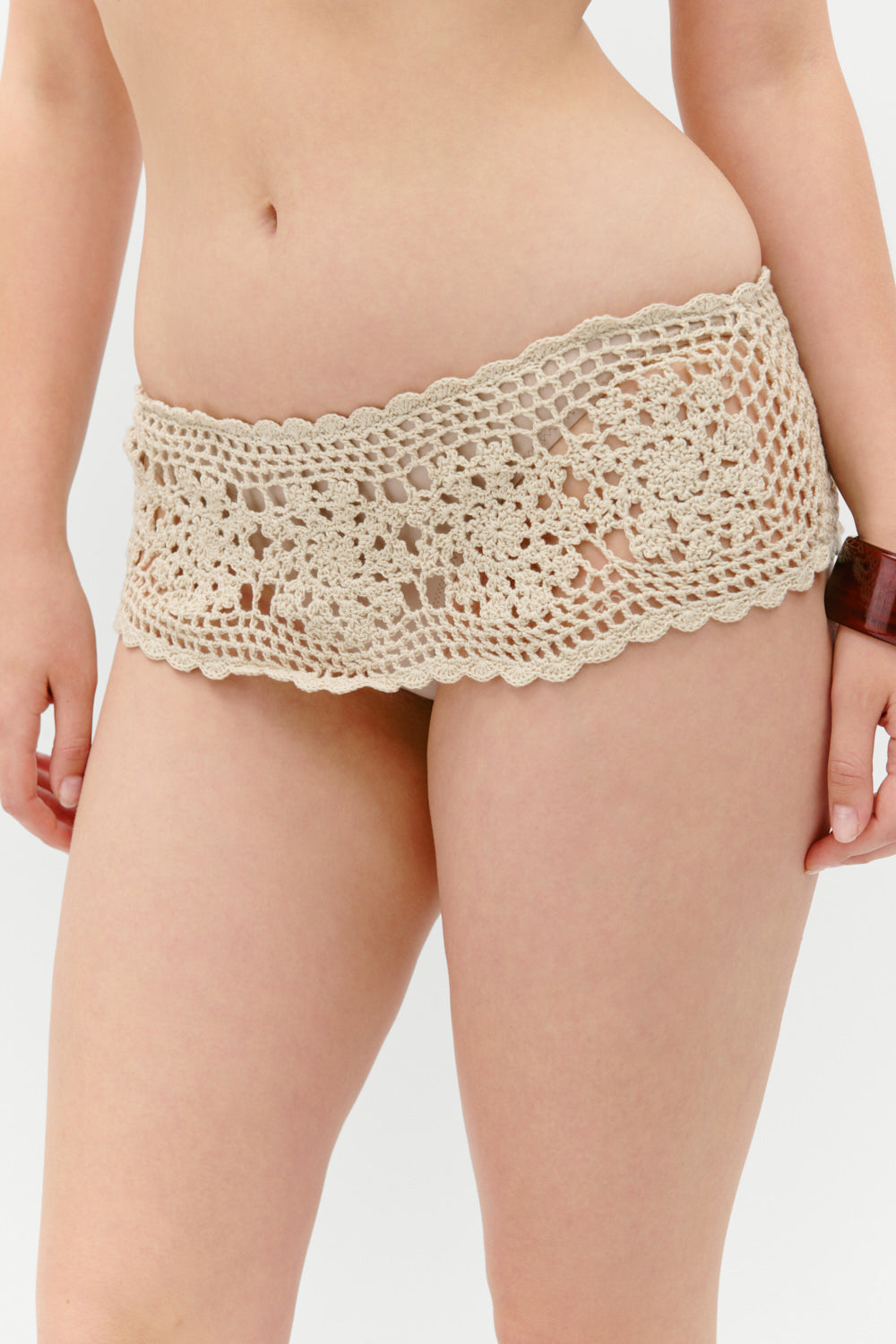 Shelly Crochet Shine Swim Skirt  Birthday Suit