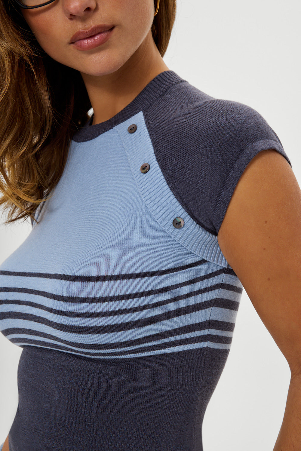 Shore Knit Shirt  Stone Stripe