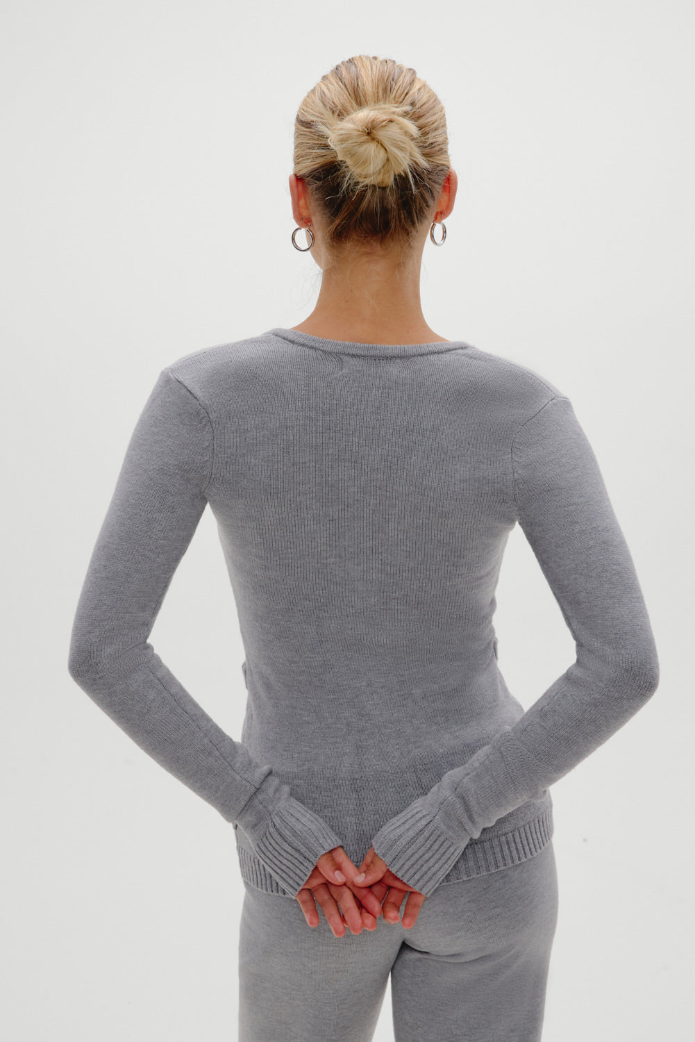Sienna Zip Up Knit Sweater  Cloud Cover