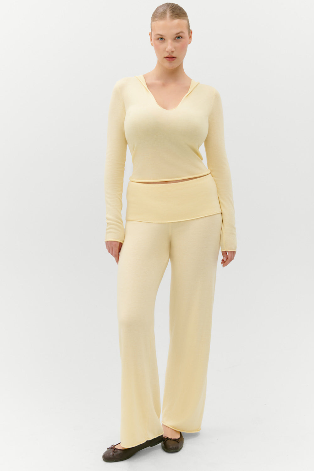 Sloane Knit Hoodie  Buttercream