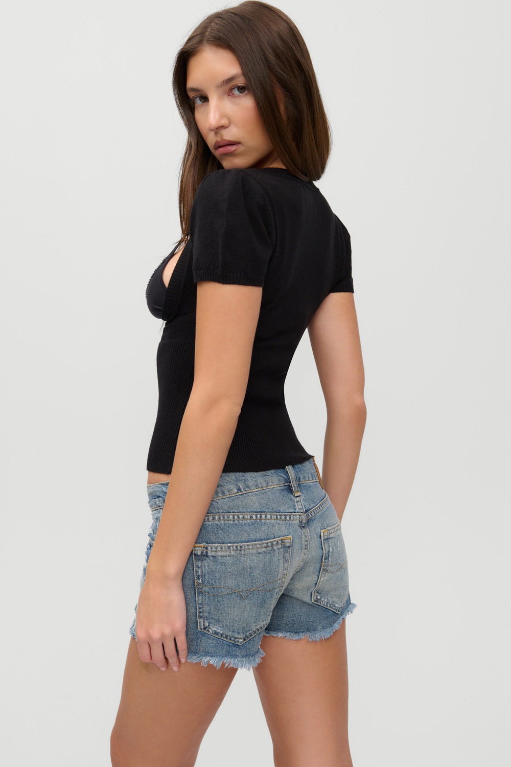 x JENNIE Sofia Knit Top  Black