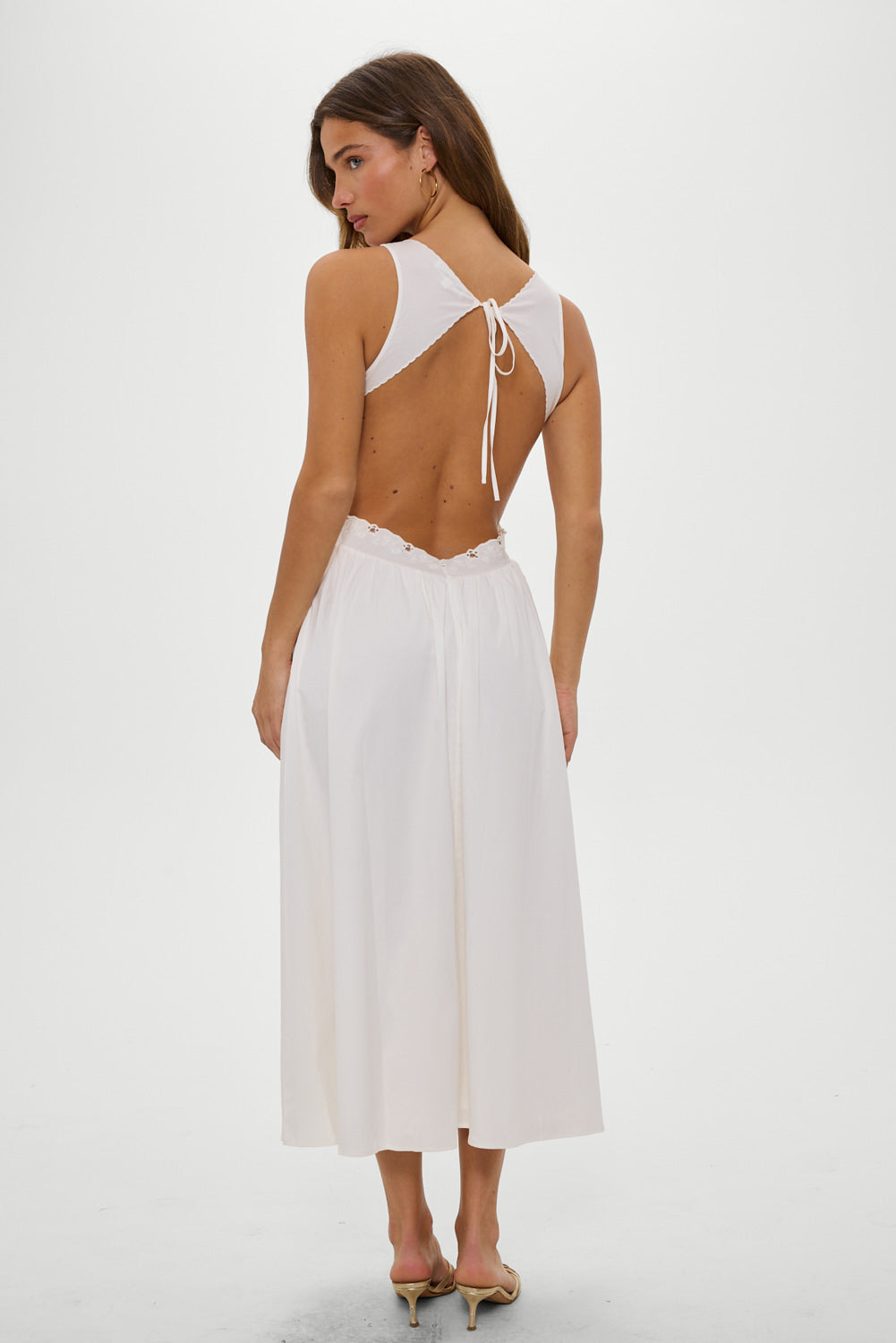 Soleil Backless Embroidered Midi Dress  Sleepy Angel