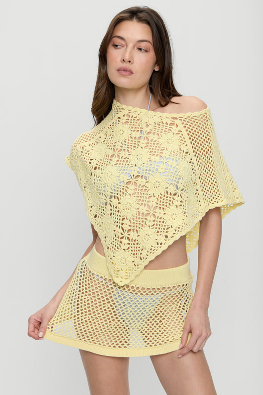 Product-Hover--Sophie Crochet Poncho - Whipped Butter