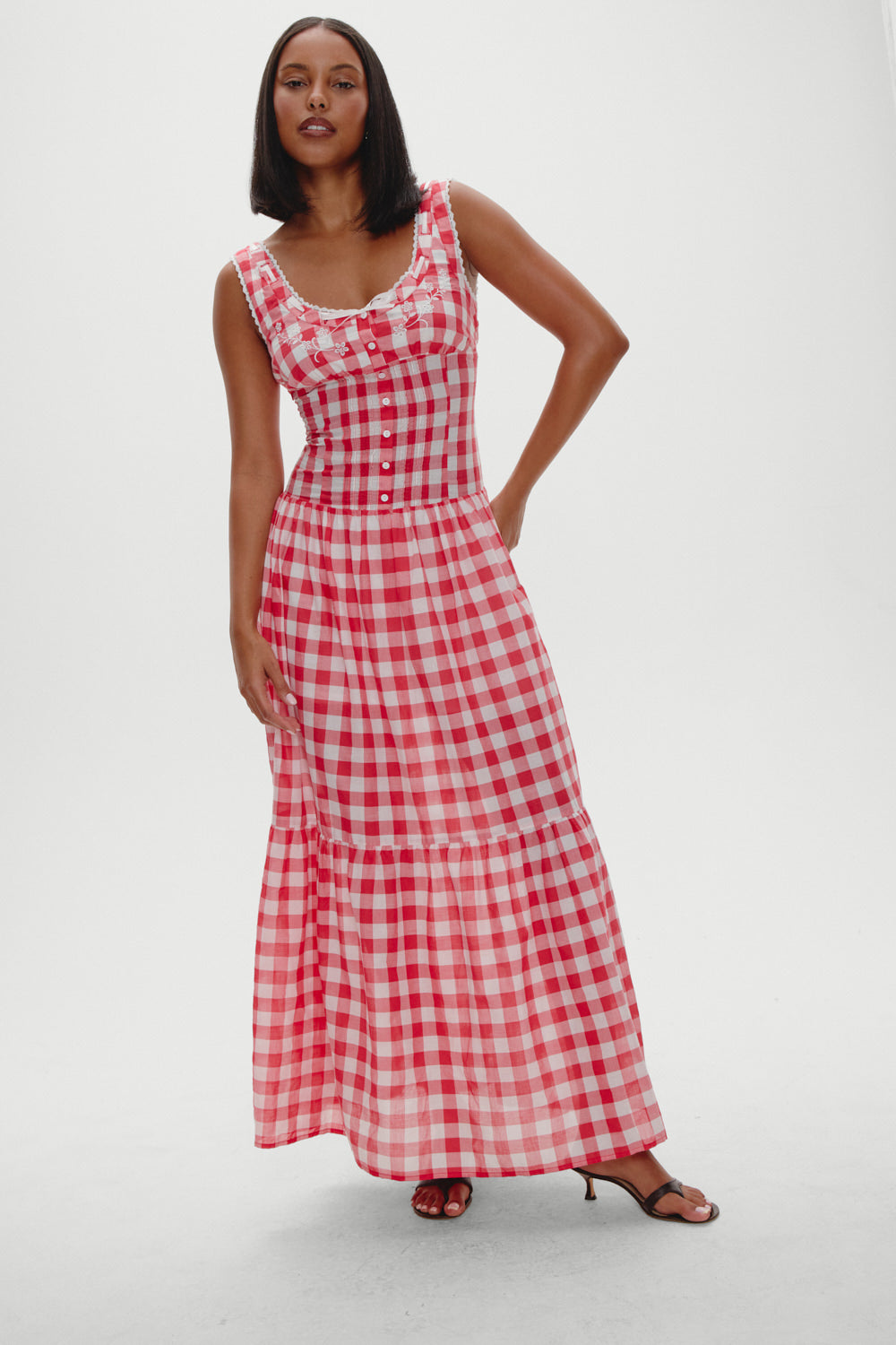 x BELLA HADID Southern Belle Midi Dress  Malibu Picnic