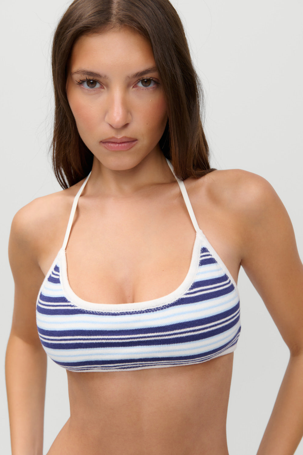 x JENNIE Star Knit Bikini Top  Arctic Stripe