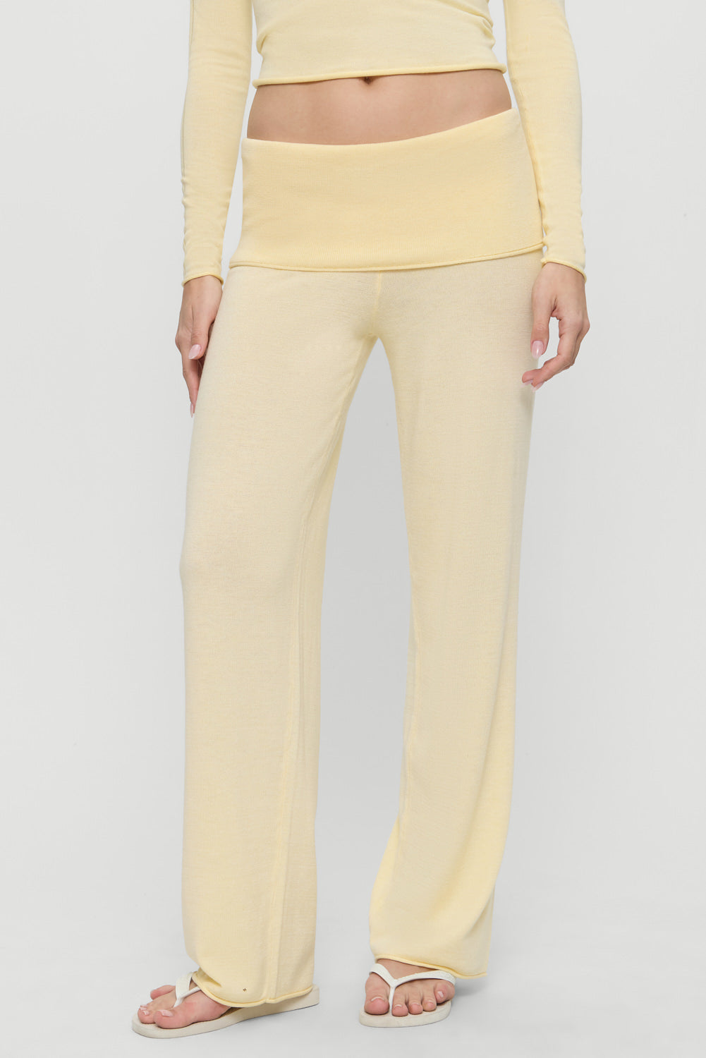 Storm Knit Pants  Buttercream