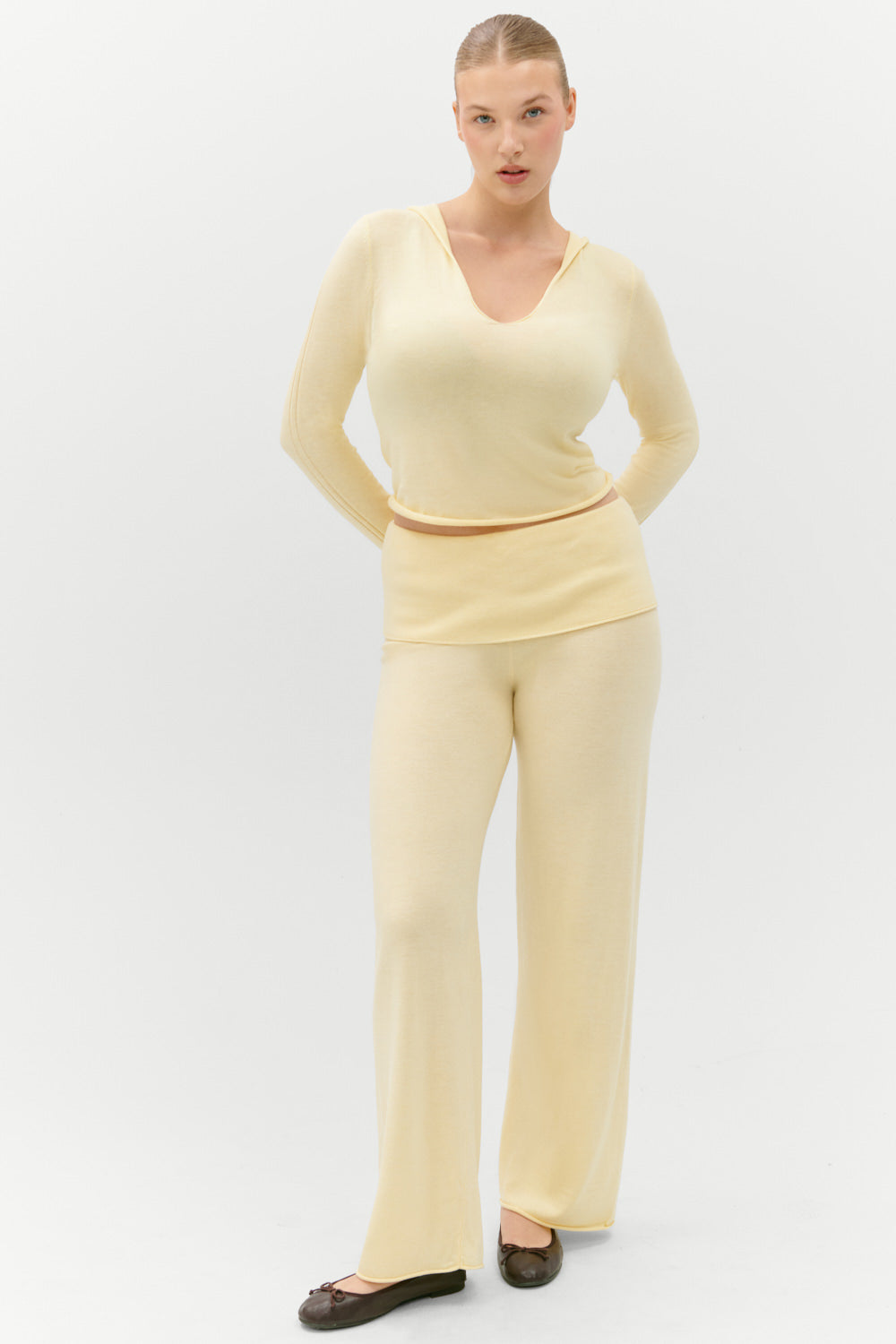 Storm Knit Pants  Buttercream