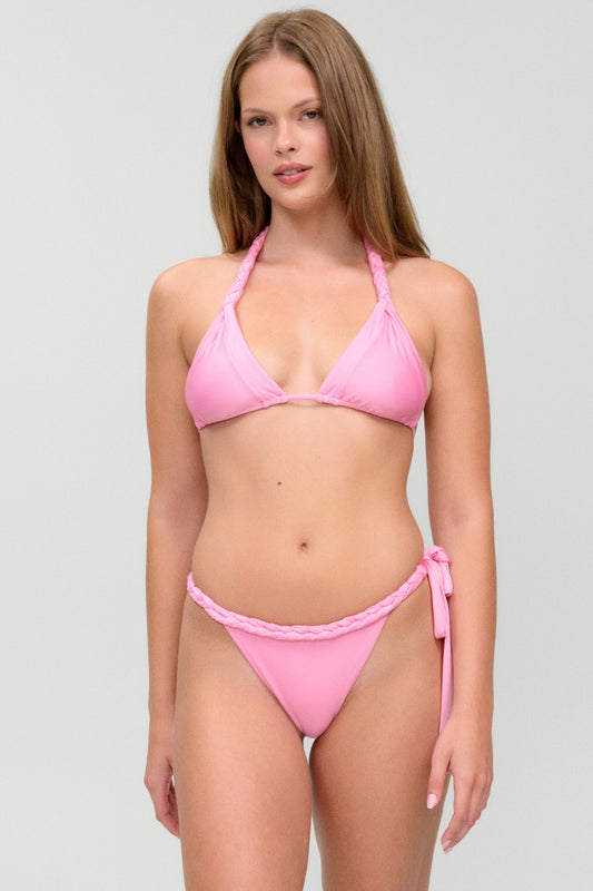 Product-Hover--Talia Satin Triangle Bikini Top - Pink Shine
