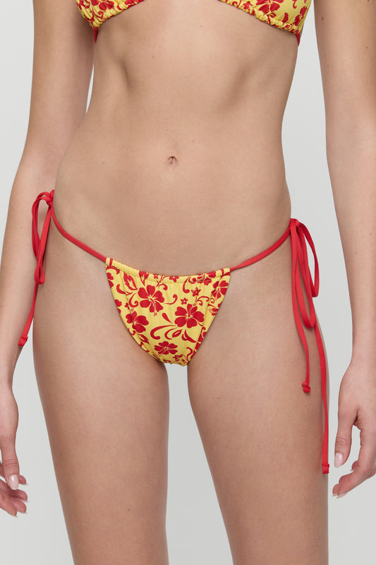 Product--Tia Skimpy String Bikini Bottom - Favorite Flower