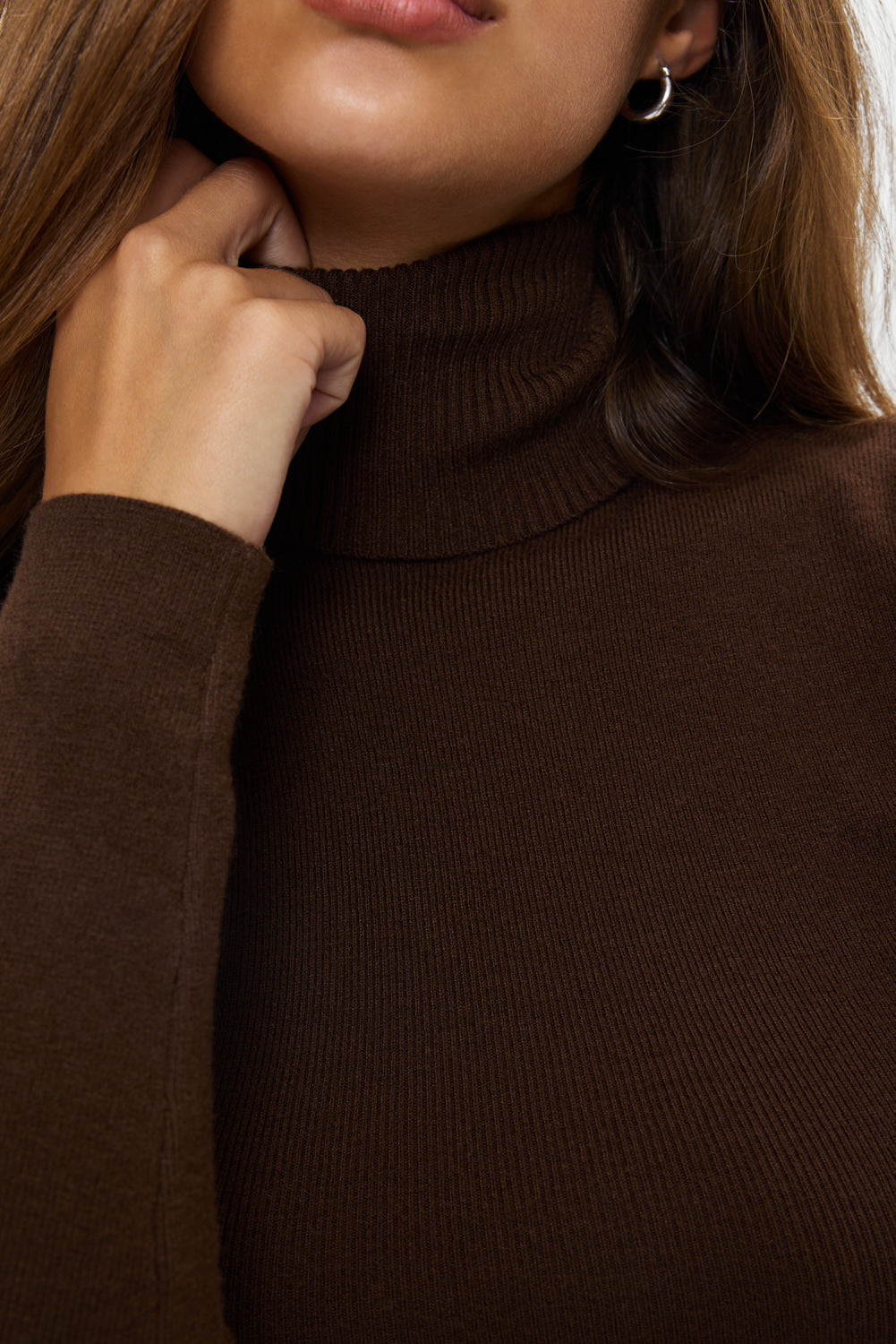 Tucker Knit Turtleneck Sweater  Amber