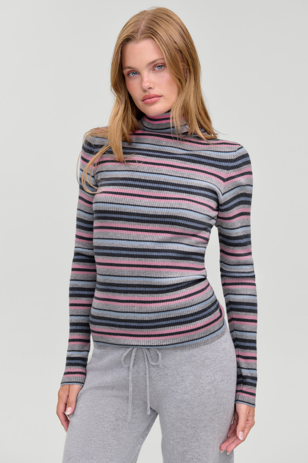 Tucker Cloud Knit Turtleneck Sweater  Rain Puddle